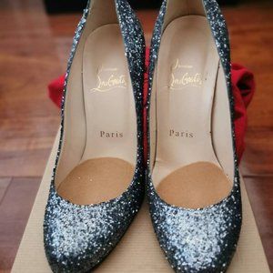 Used authentic Christian Louboutin Glitter heels Sz 35